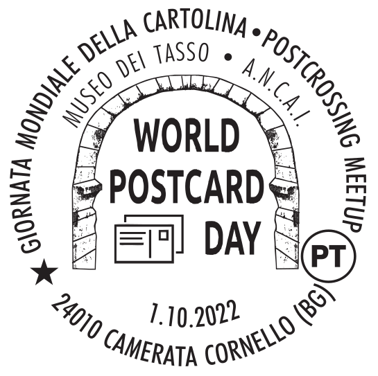Special postmark for the World Postcard Day in Camerata Cornello