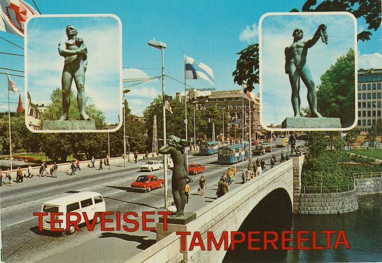 Old postcard from Tampere city