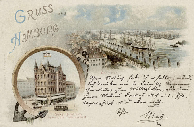Postcard with Gruss aus Hamburg greeting