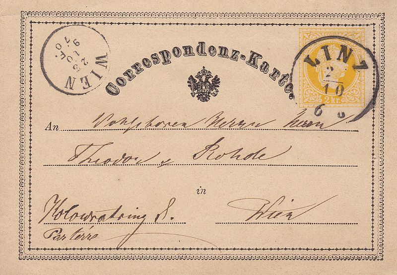 The first Correspondenz-Karte