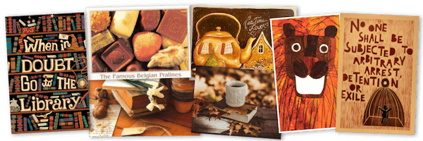assorted postcards